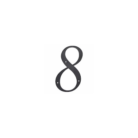 Hillman House Address Number 8, Nail-On, Black Plastic, 6 In. 847382
