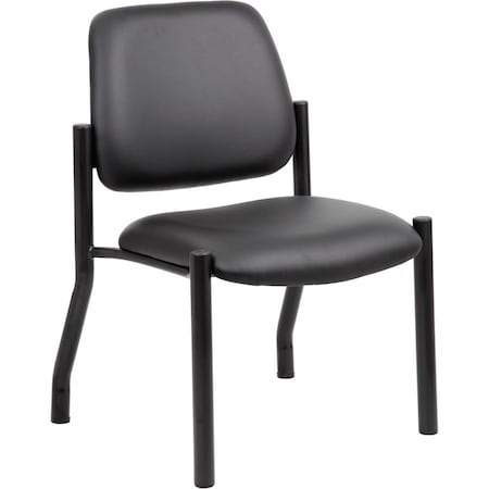 Boss Guest Chair, Black Back, 24-1/2 in W 22" L 32-1/2" H, Armless, Vinyl Seat B9595AM-BK