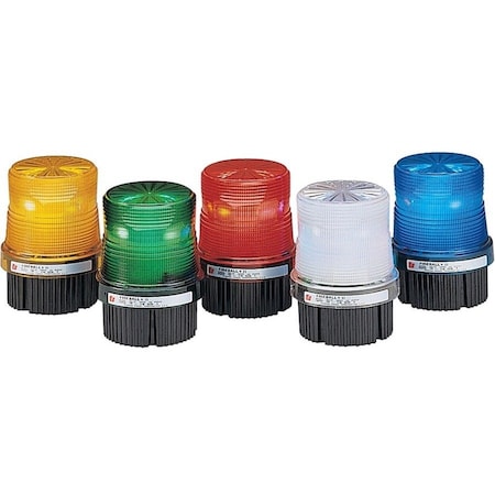 Federal Signal Warning Light, Amber, Strobe Tube, 24V DC, 80 FPM, 4 3/32 in Dia., 1/2 in NPT Pipe or Surface FB24ST-024A