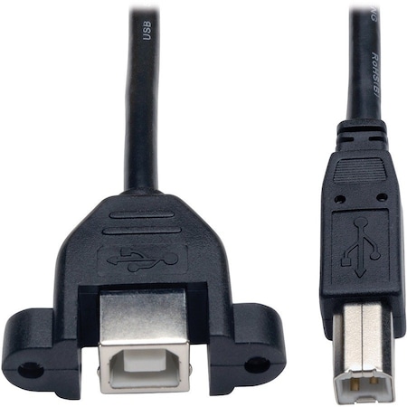 Tripp Lite USB 2.0 HI-SPEED PANEL MOUNT EXTENSION CABLE B M TO PANEL MOUNT B F 1-FT. U025-001-PM