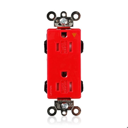 Leviton Straight Blade Receptacle, 5-15R, 15 A, 125V AC, Surface Mount, Isolated Ground MT162-IGR