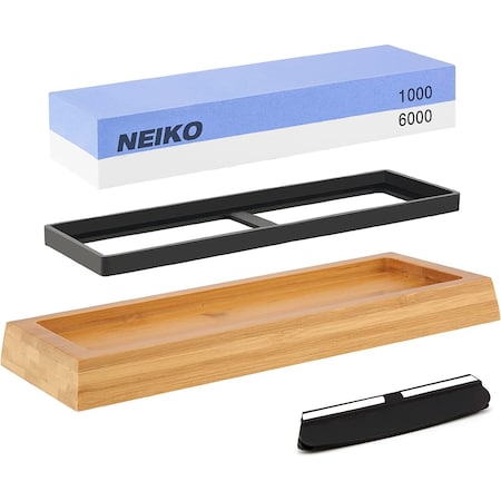 Neiko Whetstone 1000/6000, Wet Stone Sharpening Kit, 2Sided, Highly Durable Corundum Water Stone 54002A