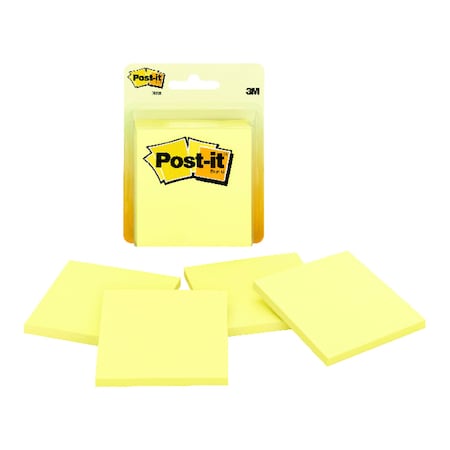 Post-It Post-it 3 in. W X 3 in. L Canary Yellow Sticky Notes 4 pad, PK4 5400