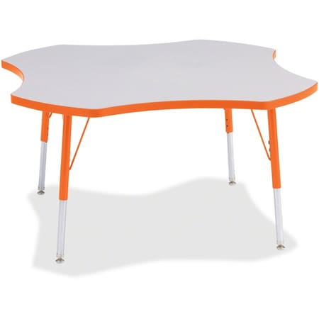 Jonti-Craft Berries Four Leaf Activity Table, A-height, Freckled Gray/Orange/Gray 6453JCA114