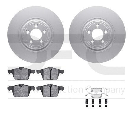 Dynamic Friction Co DFC GEOSPEC Coated Rotors with 5000 Brake Pads - Ceramic and Hardware 4512-20047