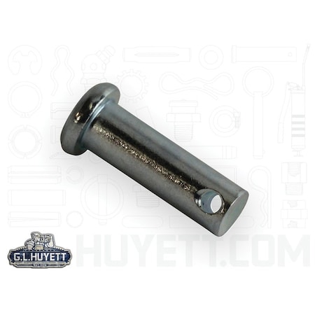 Huyett Clevis Pin, Zinc Plated, 0.250 in Dia x 0.609 in Overall L x 0.750 in Shank L x 0.094 in Hole Dia CLPZ-0250-0750