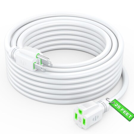 Maximm 25ft 16AWG Indoor Extension Cord w/ White Indicators, Black ADW-LA03-16-25WH