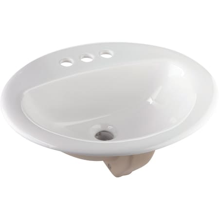 Unbranded Oval Drop-In Bathroom Sink Wht TT-1290