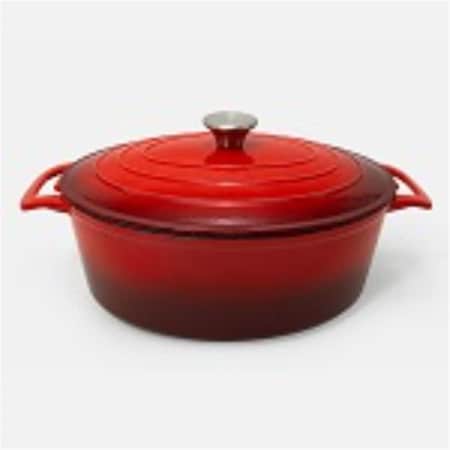 Cook Pro Cookpro ExcelSteel 6 qt. Oval Casserole Pan with Enamel Coating, Red 441
