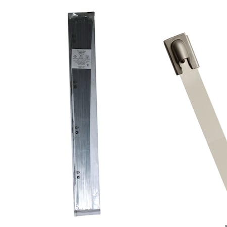 Cable Ties Unlimited Cable Tie, 39 in L, 150 lb Strength, 11.9 in Max Bundle Dia, 316 Stainless Steel, Silver, 100PK SSP39-LD
