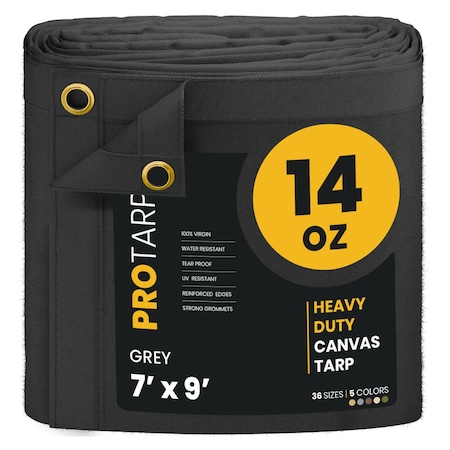 Protarp 7 ft. x 9 ft., 14 Oz, Grey, Polyester PT-301-7X9