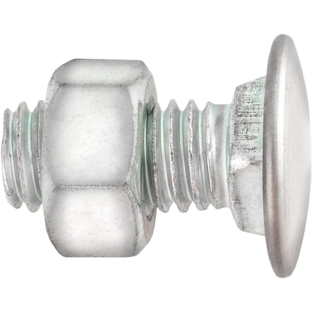 Auveco Bumper Bolt 7/16in-14 x 1in Stainless Steel Cap Pan Head with Hex Nut, 25PK 8624