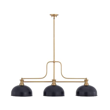 Z-Lite Melange Heritage Brass 3 Light Billiard 725-3HBR-D13MB