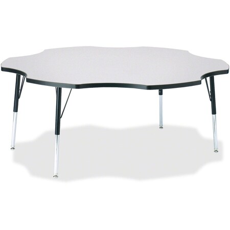 Jonti-Craft Berries Six Leaf Activity Table, 60 in., A-height, Freckled Gray/Black/Black 6458JCA180