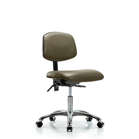 Blue Ridge Ergonomics Vinyl Chair Chrome, Desk, Tilt, Casters, Taupe BR-VDHCH-CR-T1-A0-CC-8809
