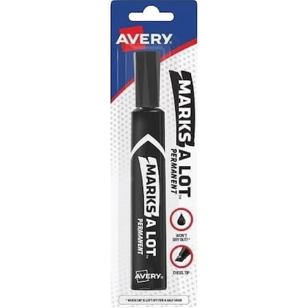 Marks-A-Lot Black Regular Chisel Tip Permanent Marker 17888