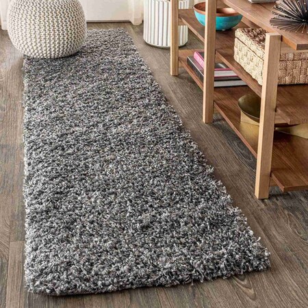 Jonathan Y Mercer Shag Plush Charcoal 2 ft. x 8 ft. Runner Rug MCR106B-28