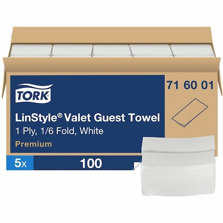 Tork LinStyle Valet Multifold Paper Towels, 1 Ply, 500 Sheets, 709 ft, White 716001