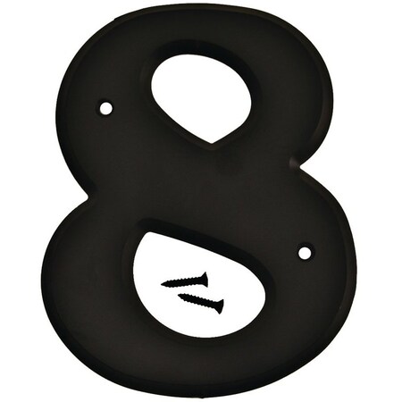 Hy-Ko Number House 8 Plastic 6In Blk 30208