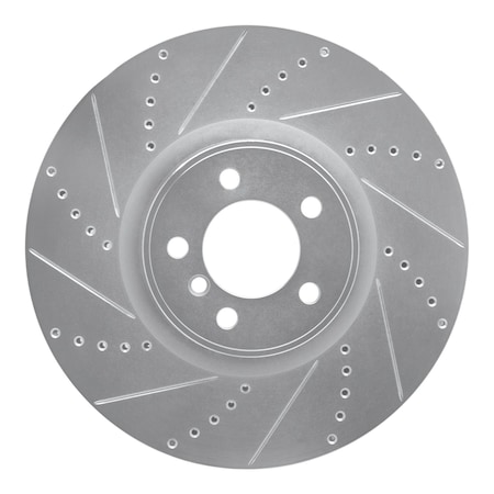 Dynamic Friction Co DFC Brake Rotor - Drilled and Slotted - Silver 631-11019L