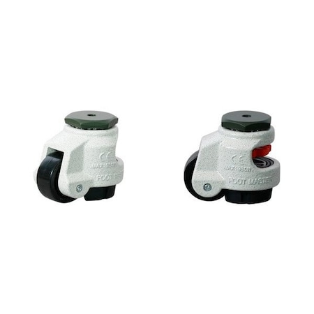 Foot Master Leveling Caster, Alum, Swivel, M8 GDN-40S