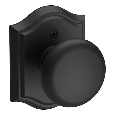 Baldwin Half Dummy Round Knob and Traditional Arch Rose Satin Black Finish HDROUTAR190