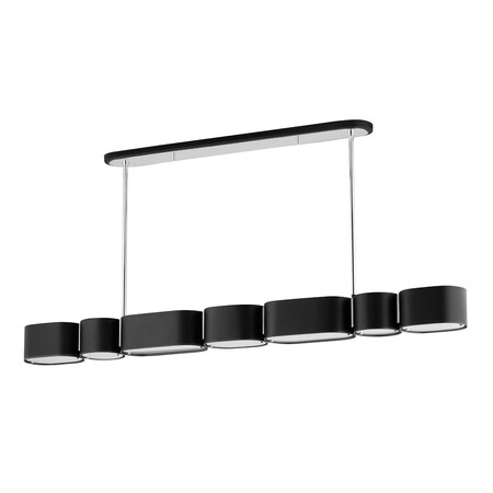 Corbett Lighting Opal 7 Light Linear 54 In. Soft Black/Stainless Steel 393-54-SBK/SS