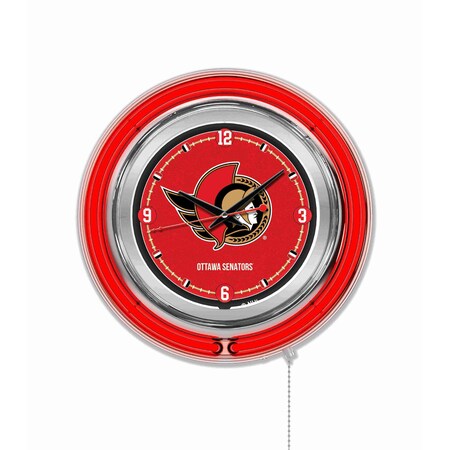 Holland Bar Stool Co Ottawa Senators Double Neon 15" Clock, NHL Clk15OttSen
