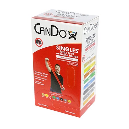 Fabrication Enterprises 30 Piece Cando Exercise Band 5 ft. Singles Dispenser, Red 1403537
