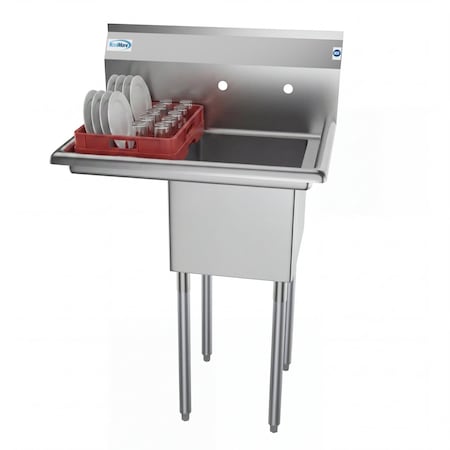 Koolmore 1 Compartment Stainless Steel NSF Commercial Kitchen Prep & Utility Sink with 2 Drainboards SA141611-12L3