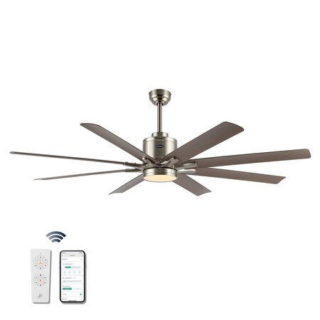 Jonathan Y Octo 66" 1-Light Contemporary Industrial Iron/Plastic Mobile-App/Remote-Controlled 6-Speed Ceiling F JYL9712A