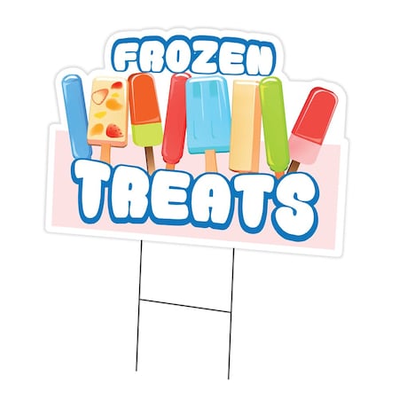 Signmission Frozen Treats Die Cut Yard & Stake outdoor plastic coroplast window, C-DC-1216-DS-Frozen Treats19 C-DC-1216-DS-Frozen Treats19