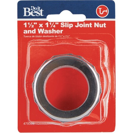 Do It Best 1-1/2''x1-1/4'' Chrome Zinc Slip Joint Nut & Washer DIB855-10