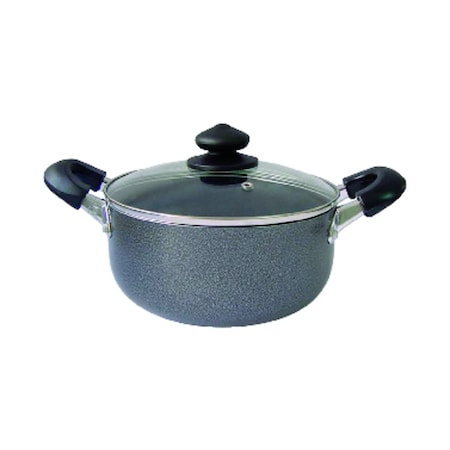 Bene Casa Aluminum Dutch Oven with Glass Lid 3.06 qt Black BC-40632