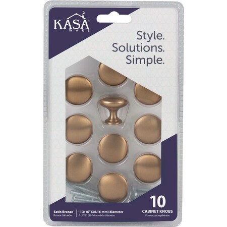 Hardware Resources KasaWare 1-3/16''Diameter Satin Bronze Cabinet Knob, 10PK K778SBZ-10