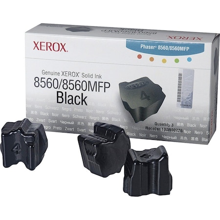 Xerox Solid Ink Sticks, f/ Phaser 8560/8560MFP, 3400 Pg Yld, Black 0 108R00726