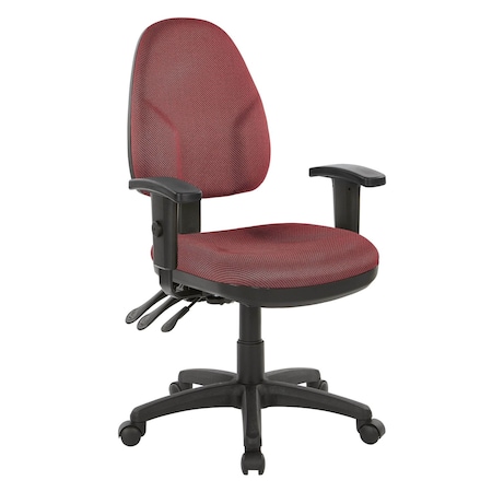 Office Star Products Ergonomic Fabric Dual Function Ergonomic Chair, Wine 36427-298