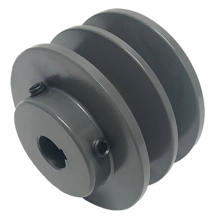 B&B Manufacturing Finished Bore 2 Groove V-Belt Pulley 4.45 inch OD 2BK47x1-3/8