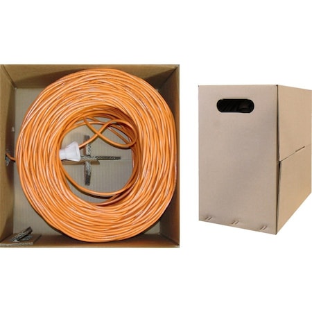 Cable Wholesale Riser Rated Cat5e Orange Ethernet Cable, Solid, UTP (Unshielded Twisted Pair), POE 10X6-031TH