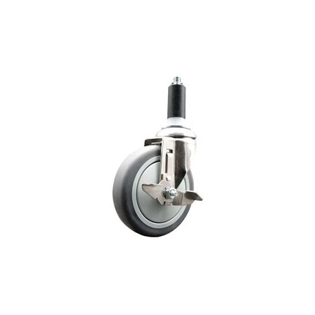 Service Caster 5 Inch 316SS Thermoplastic Rubber Swivel 1-3/8 Inch Expanding Stem Caster Brake SCC-SS316EX20S514-TPRB-TLB-138