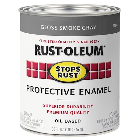 Stops Rust Qt Brands Smoke Gray Protective Enamel, Gloss 7786502