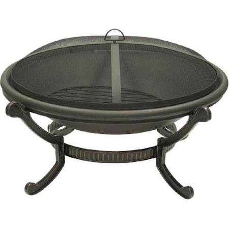 Dagan Large Wood Burning Fire Pit with 35 in. Dia. Fire Bowl & 7.5 in. Clearance, Bronze FP-1017