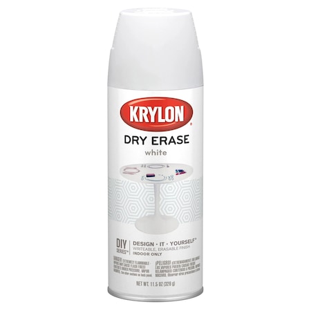 Krylon Dry Erase Coating, White, Spray, 12 oz K03942000