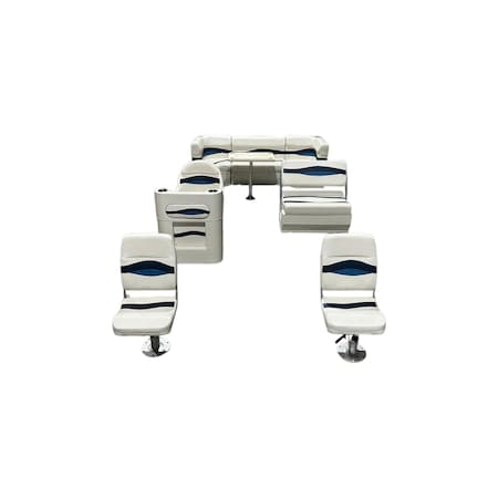 Horizon Mfg Elite Pontoon Furniture Set 13 PC Gray/Red/Charcoal Elite 006-ABEC