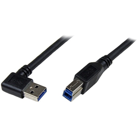 Startech.Com 1m Black SuperSpeed USB 3.0 (5Gbps) Cable - Right Angle A to B - M/M USB3SAB1MRA