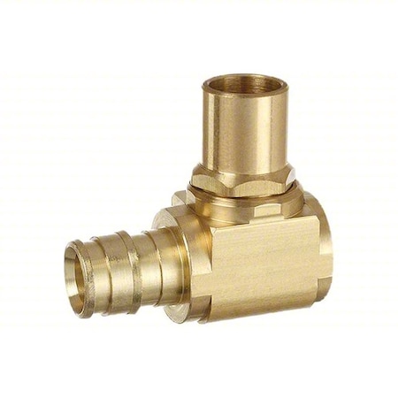 Uponor Elbow, Brass, BSPP 1/2 in, Barbed 1/2 in LF4730500