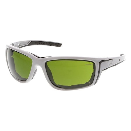 Mcr Safety Swagger (SR5), Welding Safety Glasses, MAX6 Anti-Fog, Green Filter 3.0 Lens, Glacier Gray Frame SR5230PF