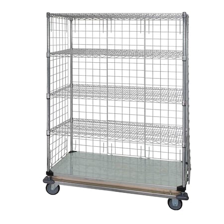 Quantum Storage Systems 5-TIER DB ENCLOSED CART CHROME W/ SOLID BOTTOM & LH 24x48x70in WRDBS4-63-2448EP-5LH45C