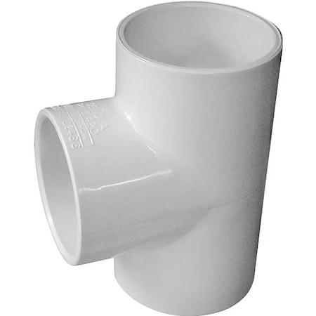 Lasco Pipe Tee, 2 in, Slip, PVC, White, SCH 40 Schedule, 280 psi Pressure 401020BC