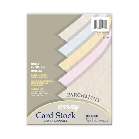Pacon Card, Stok, 8.5"X11", 1C, Assorted, PK100 101235